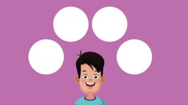 Şirin ve akıllı öğrenci çocuk Hd animasyon