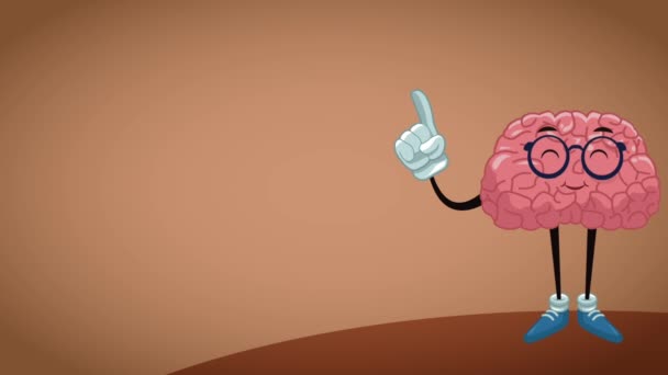 Grappige hersenen cartoon Hd animatie — Stockvideo