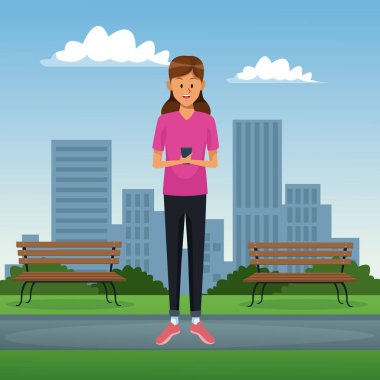 kadın Smartphone ile sohbet