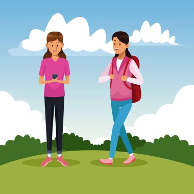 kadın Smartphone ile sohbet