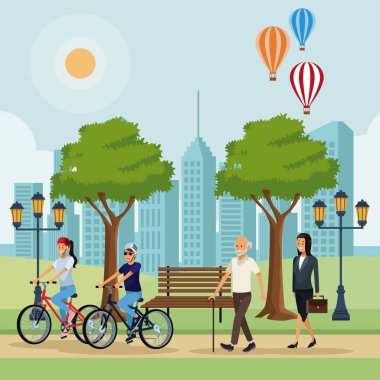 İnsanlar park manzarası