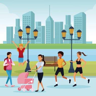 İnsanlar park manzarası