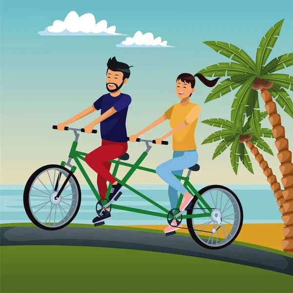 Personnes faisant du vélo — Image vectorielle