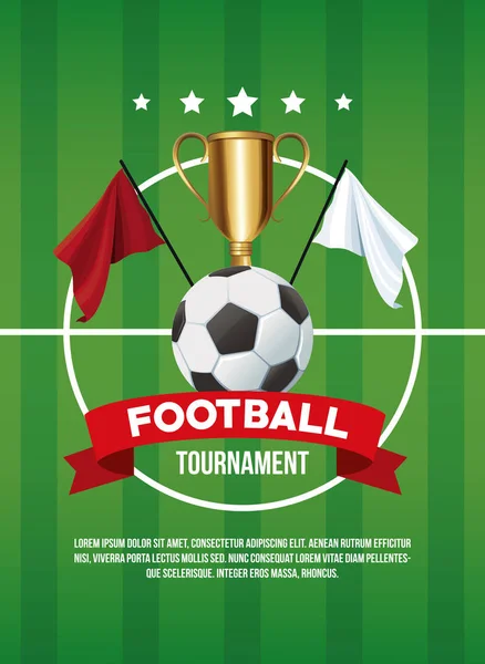 Banner del torneo de fútbol — Vector de stock