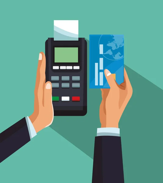 Elektronické platby s dataphone — Stockový vektor