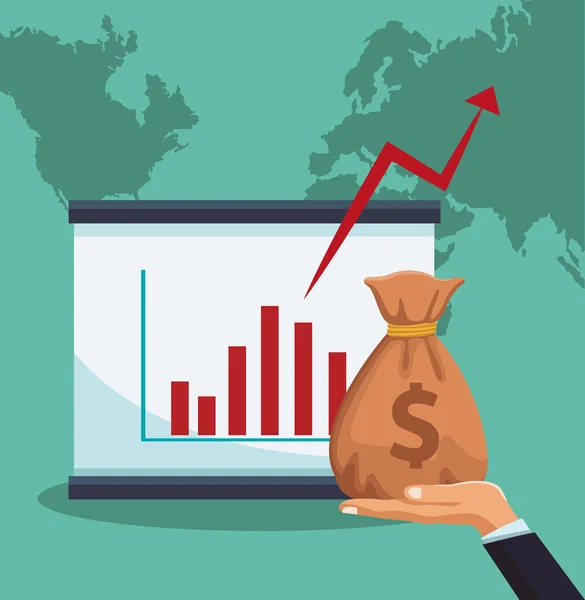 Obchodní zisk statistiky — Stockový vektor