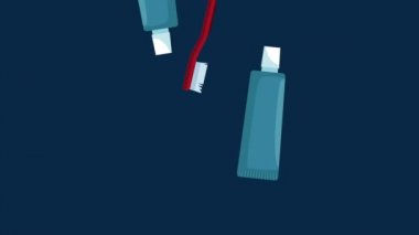 Diş fırçası ve diş macunu Hd animasyon