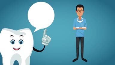 Diş çizgi film ve dişlerle ilgili sağlık bilgisi Hd animasyon