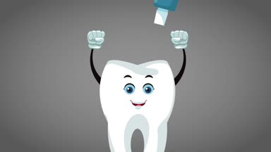 Diş çizgi film ve dişlerle ilgili sağlık bilgisi Hd animasyon