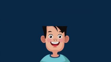 Şirin ve akıllı öğrenci çocuk Hd animasyon