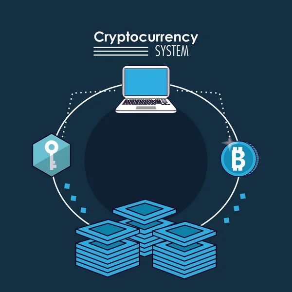 Технологии криптовалютной системы — стоковый вектор