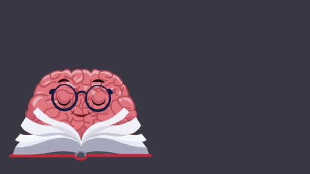 可爱的大脑卡通高清动画 — 图库视频影像