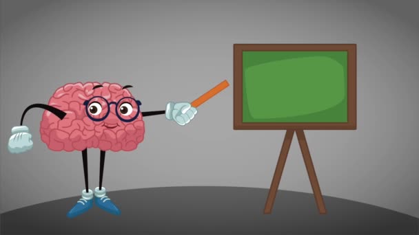Grappige hersenen cartoon Hd animatie — Stockvideo