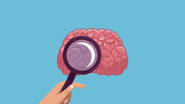 Cerebro e inteligencia HD animación — Vídeo de stock