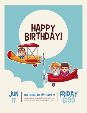 mutlu doğum günü çocuklar kartı