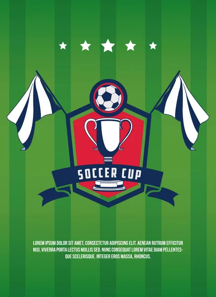 Винтажный баннер футбольного кубка — стоковый вектор