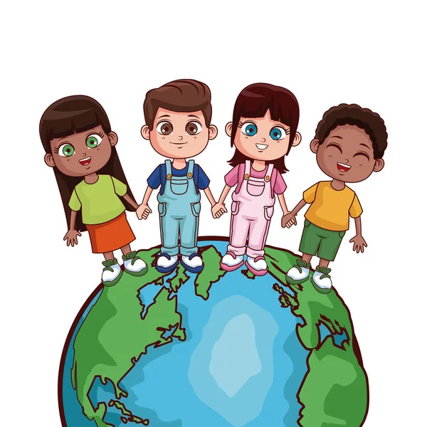 Kids saving world — Stock Vector