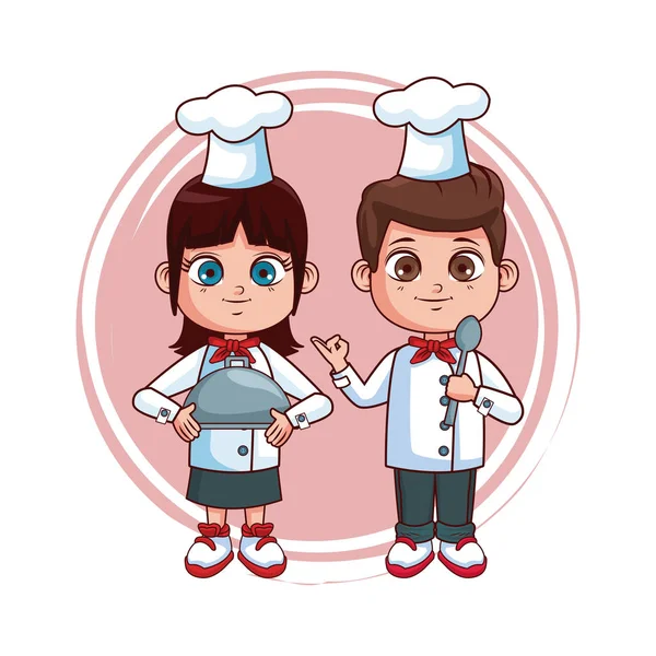 Lindo chef niños dibujos animados — Archivo Imágenes Vectoriales