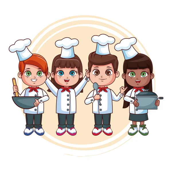 Lindo chef niños dibujos animados — Archivo Imágenes Vectoriales