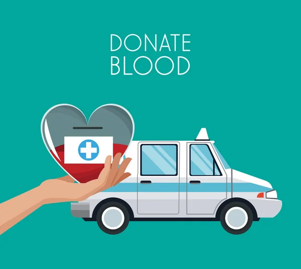Faire un don campagne de sang — Image vectorielle