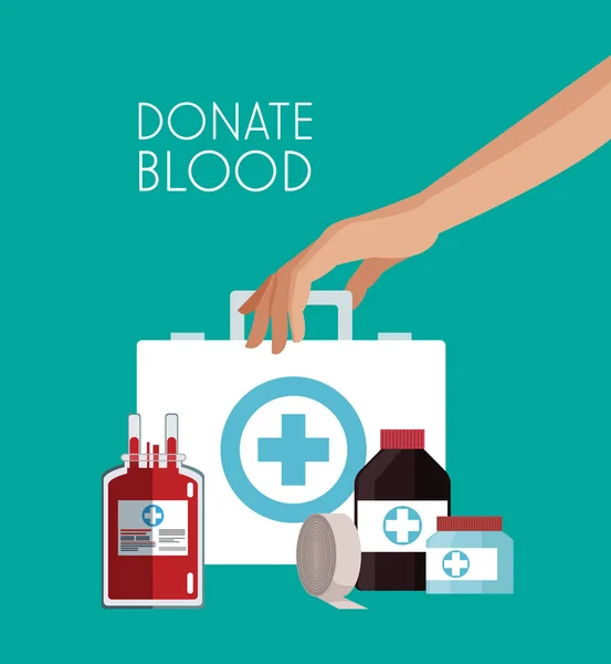 Faire un don campagne de sang — Image vectorielle