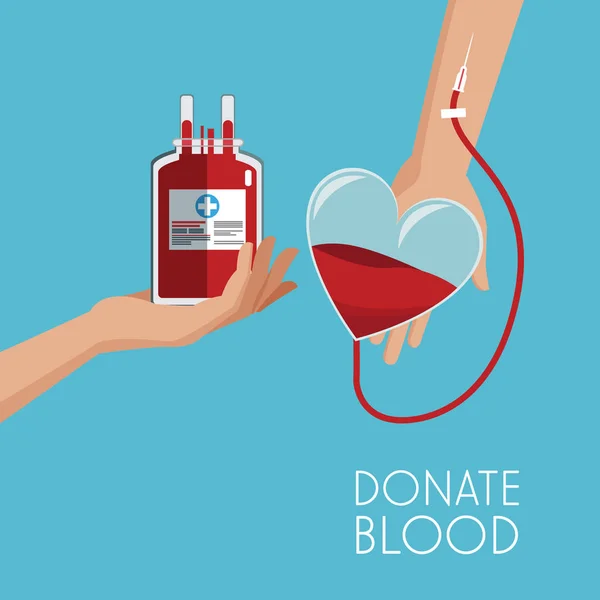 Donar sangre campaña — Vector de stock