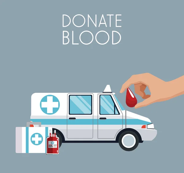 血のキャンペーンを寄付します。 — ストックベクタ