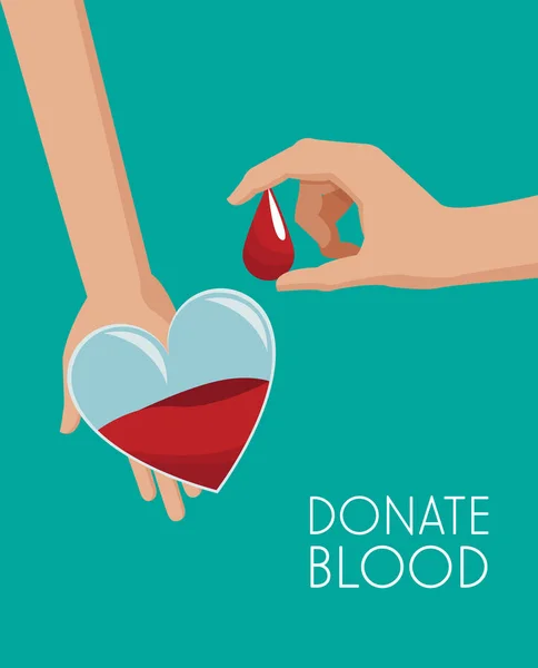 Donar sangre campaña — Vector de stock