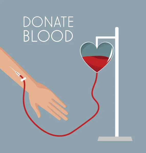 Donar sangre campaña — Vector de stock