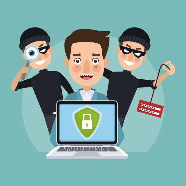 黑客与安全系统 — 图库矢量图片