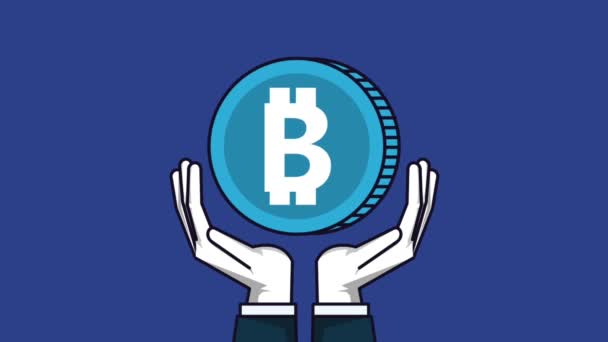 Bitcoin cryptocurrency 金 Hd アニメーション シーン — ストック動画