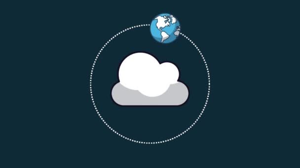 Tecnología de computación en nube Escenas de animación HD — Vídeos de Stock