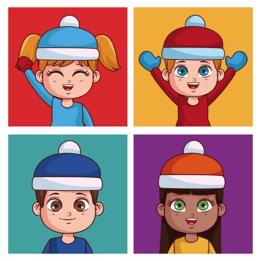 Kış giysileri çocuklarla