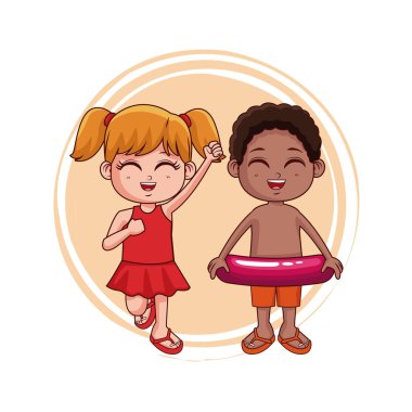 Çocuklara yüzme takımı ile yaz