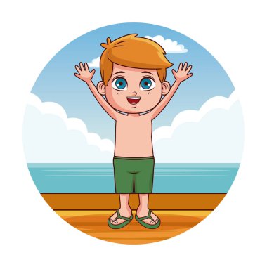 Plajda şirin çocuk