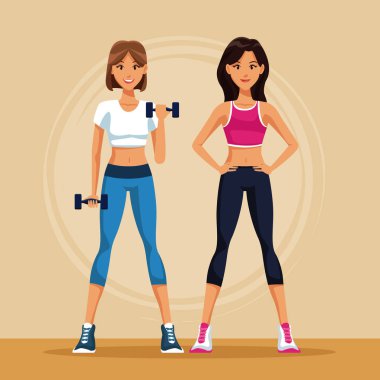 Spor kadın karikatürler