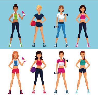 Fitness kadın karikatürler