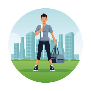 Fitness adam çizgi film