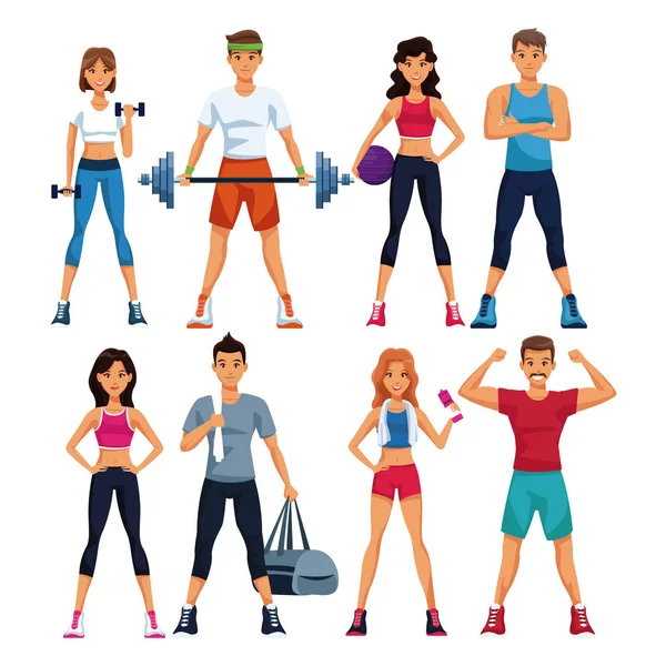 Ensemble de personnes de fitness — Image vectorielle