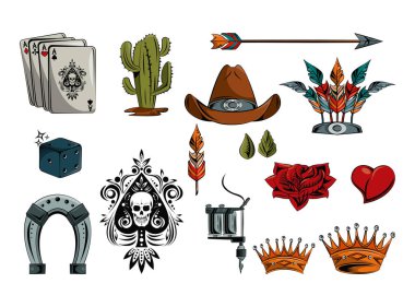 Dövme çizimleri kümesi