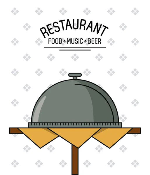 Restoran gıda müzik ve bira — Stok Vektör