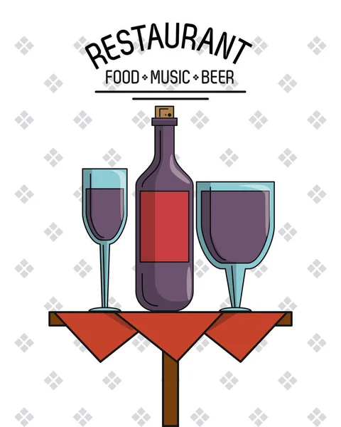 Restaurant nourriture musique et bière — Image vectorielle