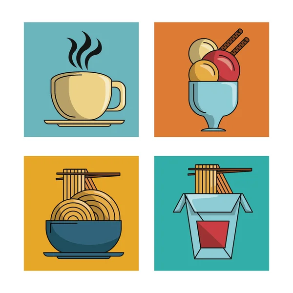 Conjunto de elementos del restaurante — Vector de stock