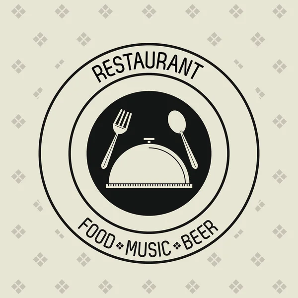 Restaurante comida música y cerveza — Vector de stock
