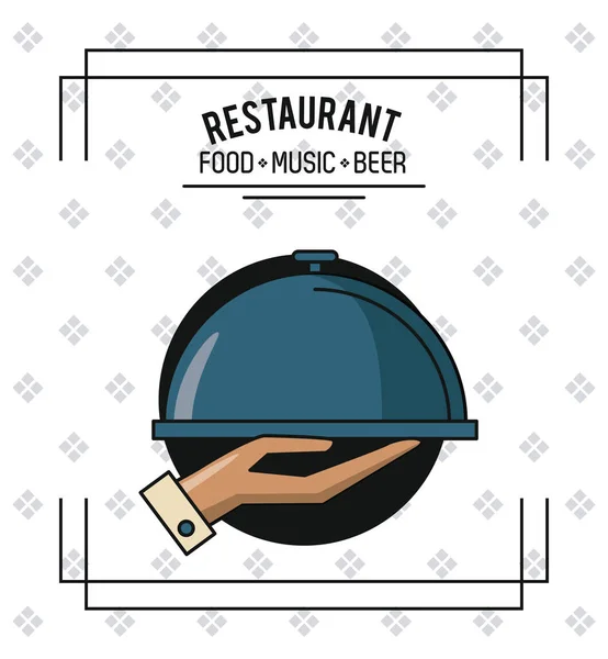 Restoran Gıda Müzik Bira Vektör Çizim Grafik Tasarım — Stok Vektör