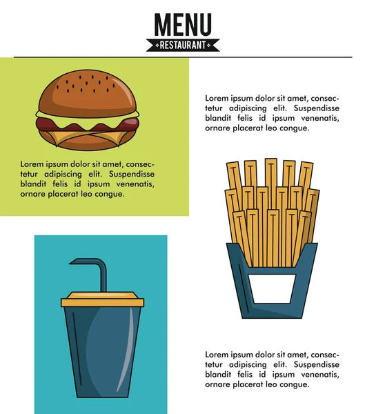 Инфографика меню ресторана — стоковый вектор