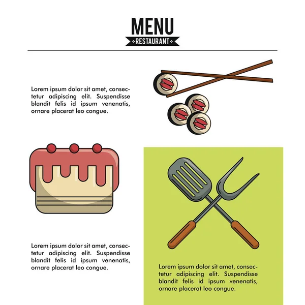 Infografía del menú del restaurante — Vector de stock