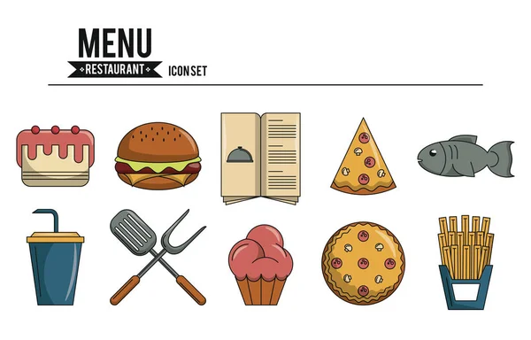 Ensemble de menu restaurant — Image vectorielle
