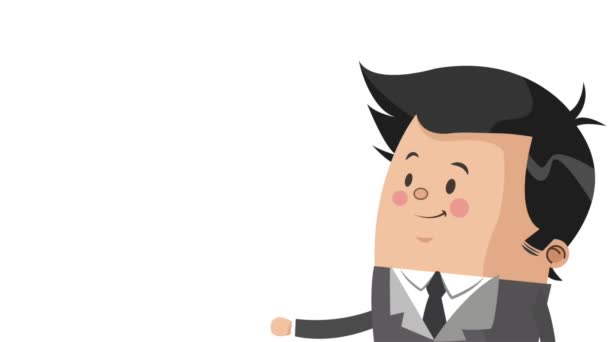 Affärsman executive tecknad Hd animation — Stockvideo