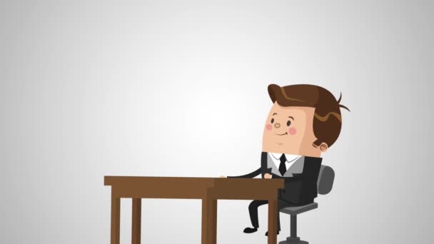 Empresário executivo cartoon animação HD — Vídeo de Stock